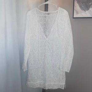 Vintage Victoria’s Secret Sheer White Boho Peasant Tunic /  Nightgown Women’s